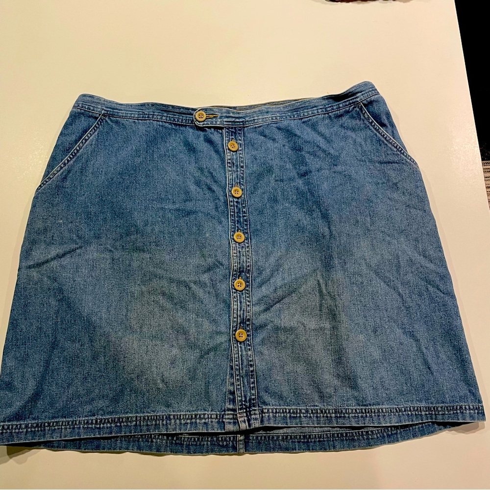 C.J.Banks Jean Button Down Skirt Plus Size 22 No Lining